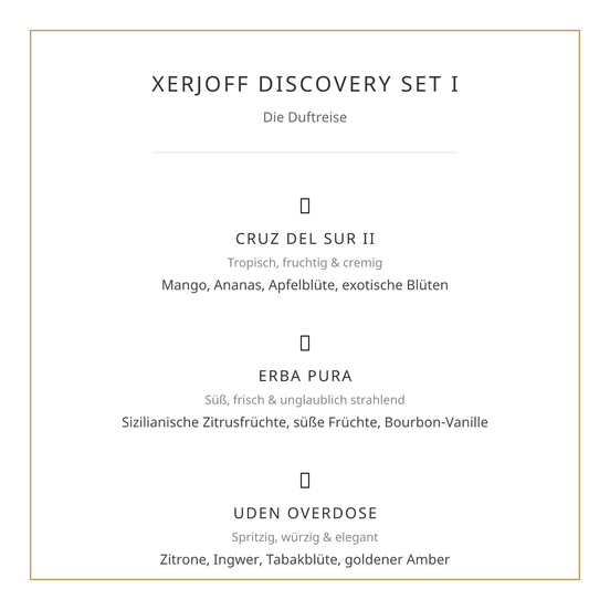 Xerjoff Discovery Set I (3 x 15 ml) – Deine Reise ins olfaktorische Glück