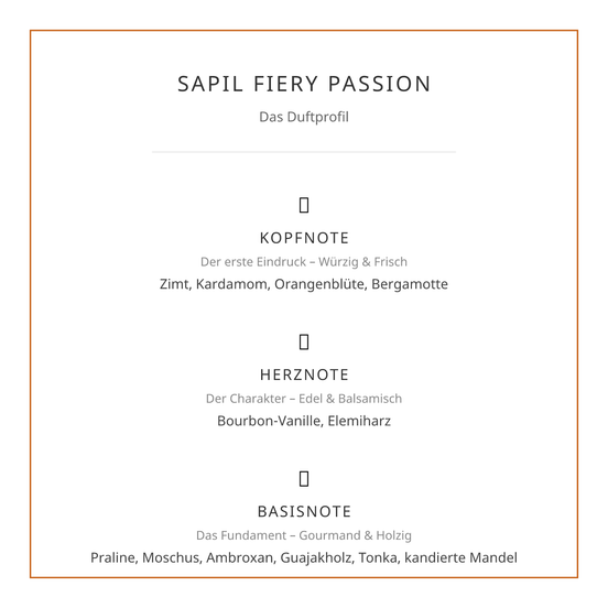 Sapil Fiery Passion (Eau de Parfum, 100ml) – Die meisterhafte Vanille-Sinfonie