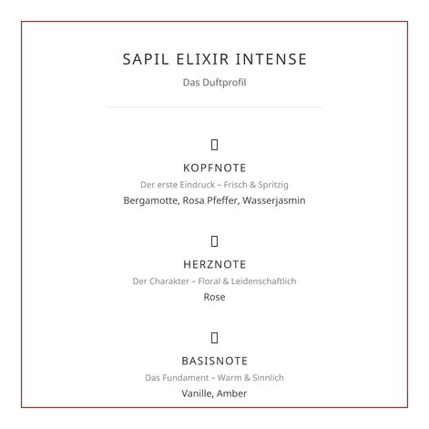 Sapil Elixir Intense (Eau de Parfum, 100ml) – Die explosive florale Verführung