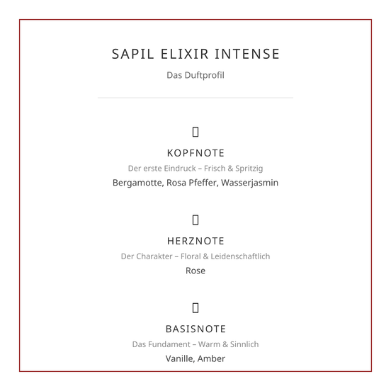 Sapil Elixir Intense (Eau de Parfum, 100ml) – Die explosive florale Verführung