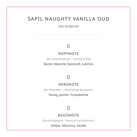 Sapil Naughty Vanilla Oud (Eau de Parfum 100ml) – Die ultimative Gourmand-Verführung