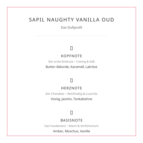 Sapil Naughty Vanilla Oud (Eau de Parfum 100ml) – Die ultimative Gourmand-Verführung