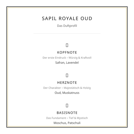 Sapil Royale Oud (Eau de Parfum 100ml ) – Die Aura purer Macht