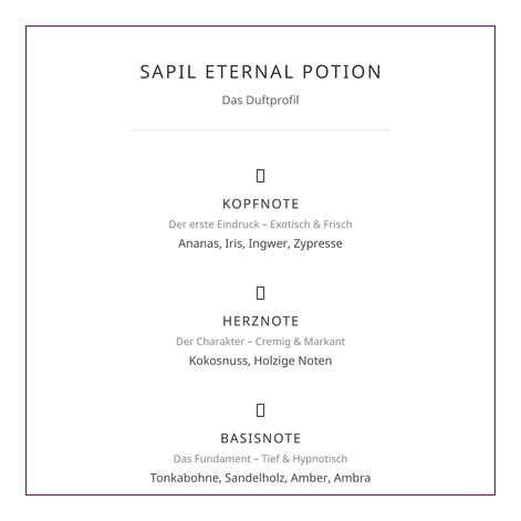 Sapil Eternal Potion (Eau de Parfum 100ml) – Die Essenz hypnotischer Anziehung