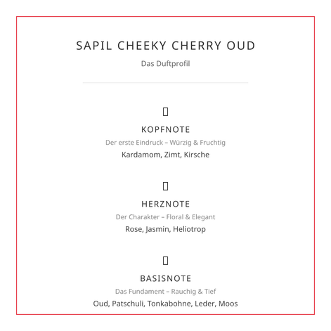 Sapil Cheeky Cherry Oud (Eau de Parfum 100ml) – Die süße Verführung mit dunkler Seele