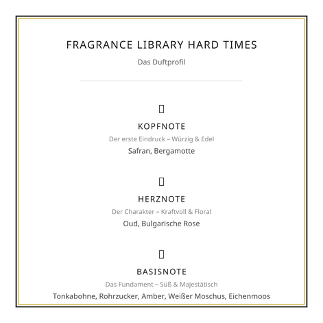 Fragrance Library Hard Times (Extrait de Parfum 100ml) – Die majestätische Wüstennacht