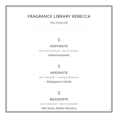 Fragrance Library Rebecca (Extrait de Parfum, 50 ml) – Die dunkle Seite der Vanille