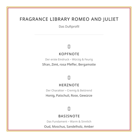 Fragrance Library Romeo And Juliet (Extrait de Parfum 50ml)