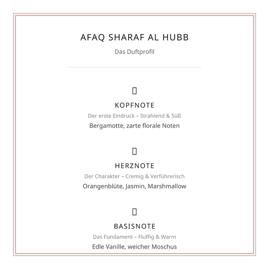 AFAQ – Sharaf Al Hubb (Eau de Parfum, 100 ml) – Die Essenz purer Romantik