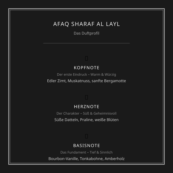AFAQ – Sharaf Al Layl (Eau de Parfum, 100 ml) – Die Magie der orientalischen Nacht